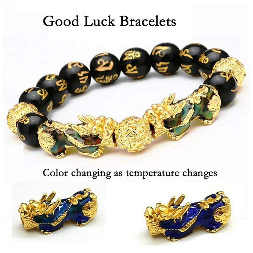 Buy BEUU Feng Shui Good Luck Bracelets for Men Women Obsidian Bead Dragon  Lucky Charm Bracelet Pixiu Pi Yao Attract Wealth Money Feng Shui Jewelry  Online at desertcartINDIA